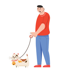 Man walking with a cat