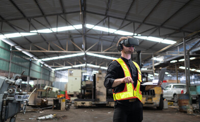 Engineer and mechanical system placement in the old mechanical factory by using a virtual reality simulator design to achieve the most efficient and accurate.