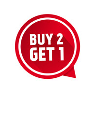 Buy 2 get 1 free banner. Special offer design. vector.