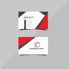 Minimal business card print template design. Black and red color simple clean layout EPS-10