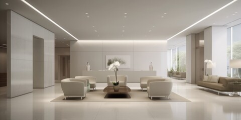 Fototapeta na wymiar Elegant Modern Lobby Interior Design AI Generated