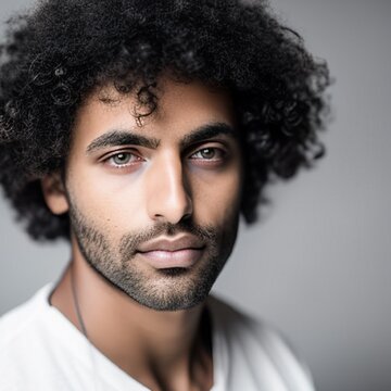 A handsome man with curly hair by Generative AI