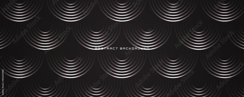 Poster 3d gray geometric abstract background overlap layer on dark space with circle gradient effect decora