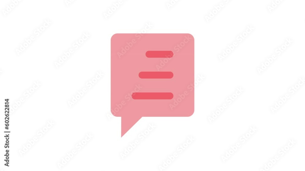 Poster speech bubble on white background animated icon