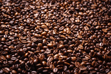 Palone ziarna kawy wypełniające tło