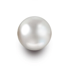 Pearl isolated on white background with shadow