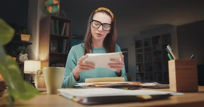 Woman receiving an expensive invoice