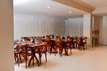 table and chairs in a restaurant