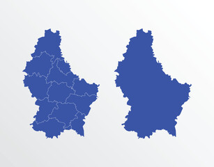 Luxembourg map vector illustration. blue color on white background