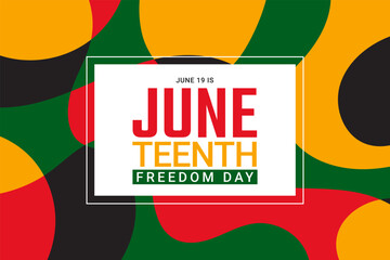 Juneteenth Freedom Day Background design. Poster or banner with Juneteenth and copy space. 19 June. Vector Illustration