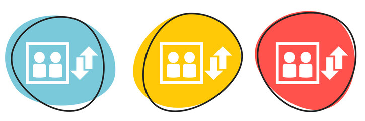 Button Banner für Website oder Business: Fahrstuhl, Lift oder Aufzug