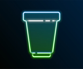 Glowing neon line Water filter cartridge icon isolated on black background. Colorful outline concept. Vector