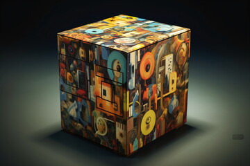 Obraz premium Art cubes artistic background Generative Ai