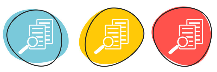 Button Banner für Website oder Business: Papiere, Daten und Dokumente durchsuchen