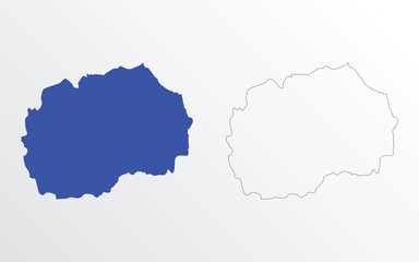 Macedonia map vector illustration. blue color on white background