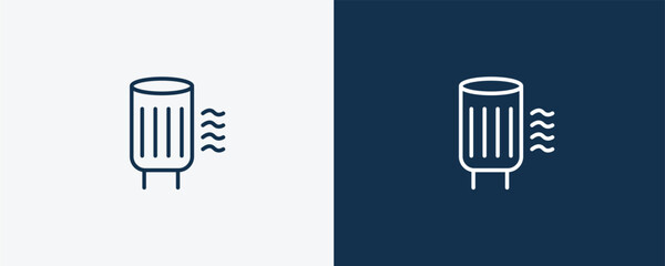 air purifier icon. Outline air purifier icon from electronic device and stuff collection. linear vector isolated on white and dark blue background. Editable air purifier symbol.