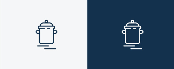 pressure cooker icon. Outline pressure cooker icon from electronic device and stuff collection. linear vector isolated on white and dark blue background. Editable pressure cooker symbol.