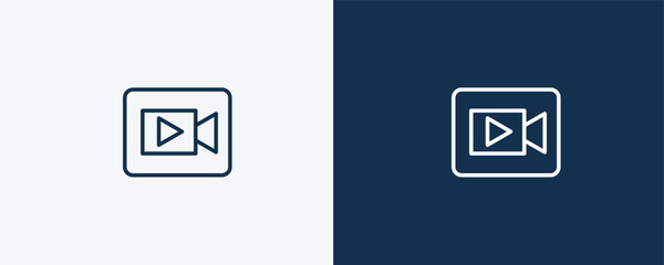 video recorder icon. Outline video recorder icon from electronic device and stuff collection. linear vector isolated on white and dark blue background. Editable video recorder symbol.