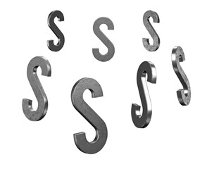 Metallic 3D Alphabet or Letter PNG Images - 7 Views in 1