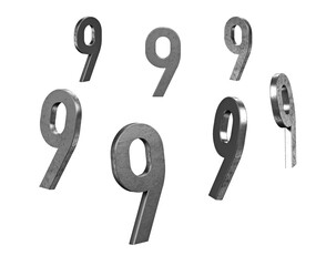 Metallic 3D Alphabet or Letter PNG Images - 7 Views in 1