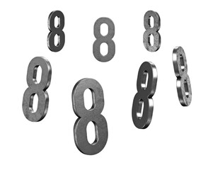 Metallic 3D Alphabet or Letter PNG Images - 7 Views in 1