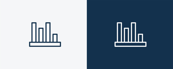 stadistics icon. Outline stadistics icon from social media marketing collection. Linear vector isolated on white and dark blue background. Editable stadistics symbol.