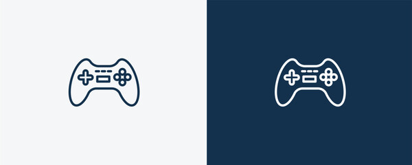 gaming icon. Outline gaming icon from ai and future technology collection. Linear vector isolated on white and dark blue background. Editable gaming symbol. © Abstract