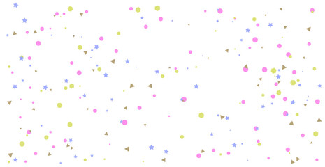 Many falling colorful geometric confetti  isolated on transparent background. Celebration banner. Vector illustration - obrazy, fototapety, plakaty