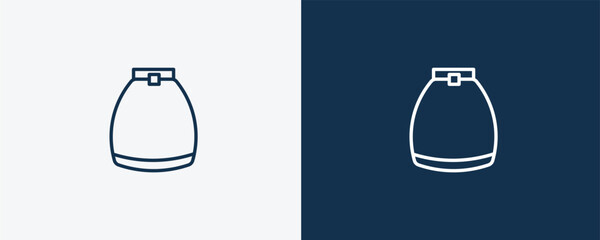 circle skirt icon. Outline circle skirt icon from clothes and outfit collection. Linear vector isolated on white and dark blue background. Editable circle skirt symbol.