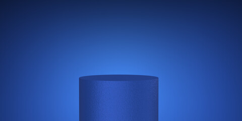 Blue podium with modern background.