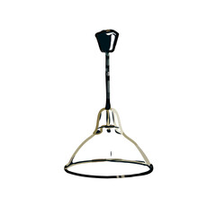 sketch of the color of a hanging decorative lamp with a transparent background
