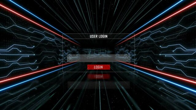 DEEP WEB Glitch Text in a Tech Room, with Alpha Matte, Loop
