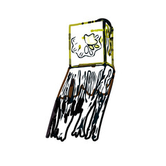 Sketch the color of the lantern design with a transparent background