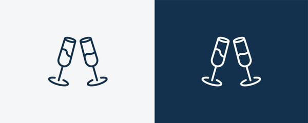 champagne icon. Outline champagne icon from hotel and restaurant collection. Linear vector isolated on white and dark blue background. Editable champagne symbol. © Abstract