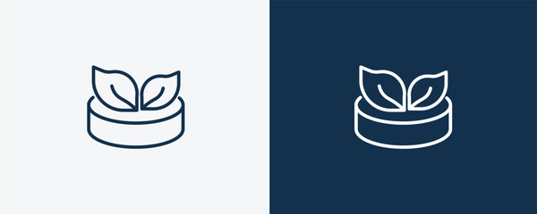 vegetarian icon. Outline vegetarian icon from hotel and restaurant collection. Linear vector isolated on white and dark blue background. Editable vegetarian symbol.