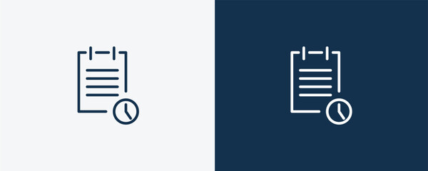 reservation icon. Outline reservation icon from hotel and restaurant collection. Linear vector isolated on white and dark blue background. Editable reservation symbol.