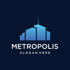 Healthy modern city skyline logo template design.Logo for business, property, building and architect.