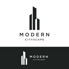 Healthy modern city skyline logo template design.Logo for business, property, building and architect.
