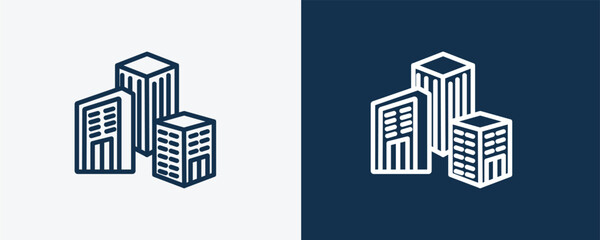 Fototapeta premium enterprise icon. Outline enterprise icon from marketing collection. Linear vector isolated on white and dark blue background. Editable enterprise symbol.