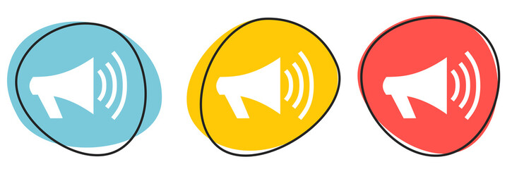 Button Banner für Website oder Business: Megafon, Lautsprecher oder Promotion