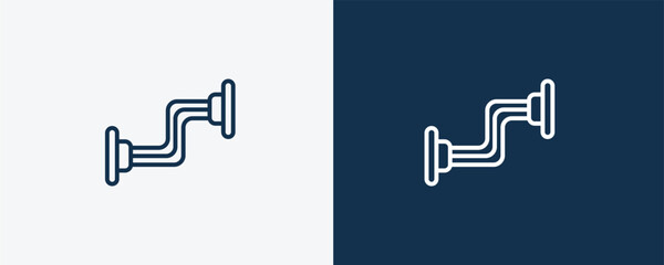 Fototapeta premium chest expander icon. Outline chest expander icon from health and medical collection. Linearvector isolated on white and dark blue background. Editable chest expander symbol.