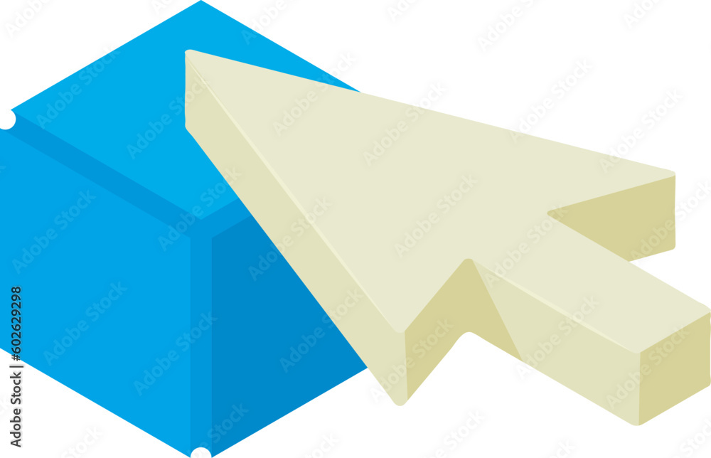 Poster crypto block icon isometric vector. cursor sign near cryptocurrency block icon. financial technology