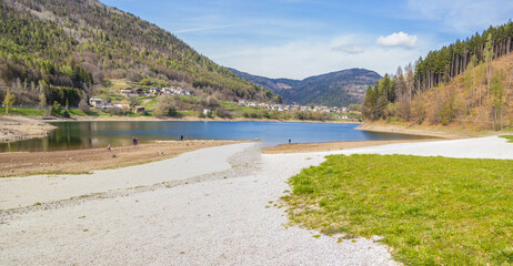 Fototapeta na wymiar View of the lake of Piazze, Trentino Alto Adige, Italy