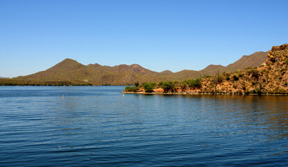 Autumn at Saguaro lake in Arizona