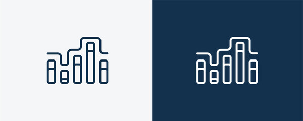 graphic progression icon.Outline graphic progression icon from business collection. Linear isolated on white and dark blue background. Editable graphic progression symbol.