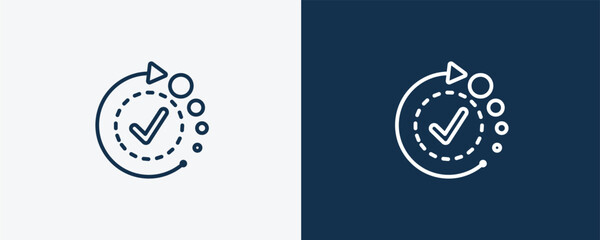 availability icon. Outline availability icon from artificial intellegence collection. Linear vector isolated on white and dark blue background. Editable availability symbol.