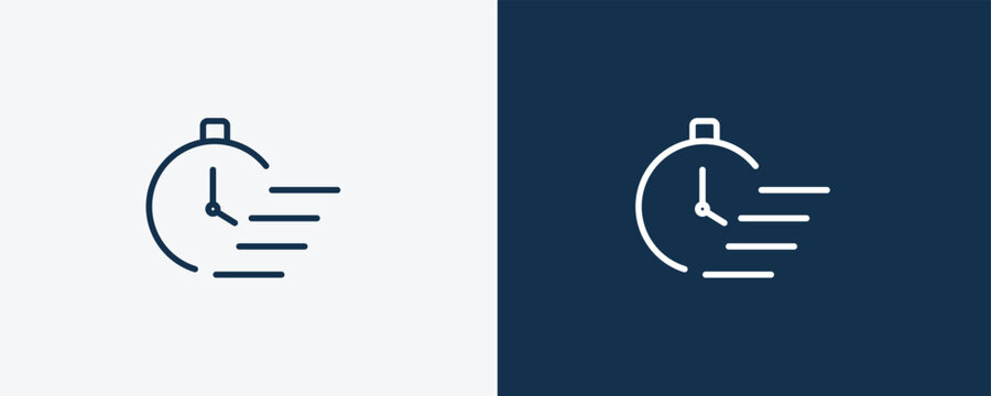 quick icon. Outline quick icon from startup and strategy collection. Linear vector isolated on white and dark blue background. Editable quick symbol.