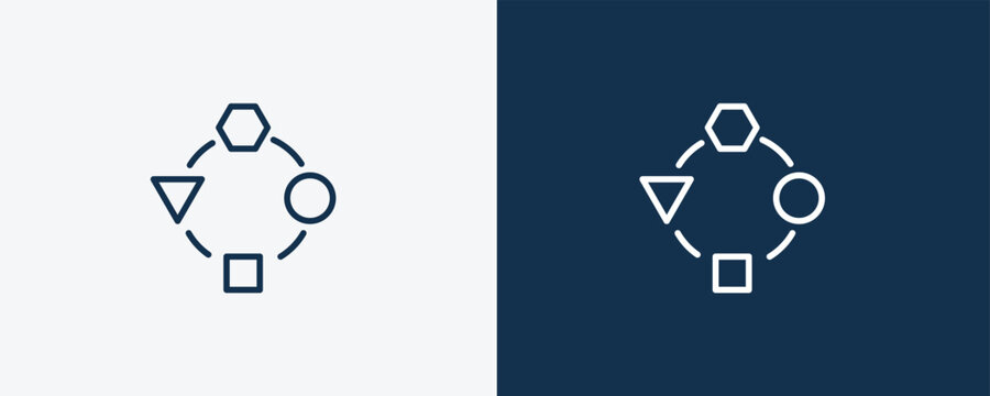 adaptation icon. Outline adaptation icon from startup and strategy collection. Linear vector isolated on white and dark blue background. Editable adaptation symbol.