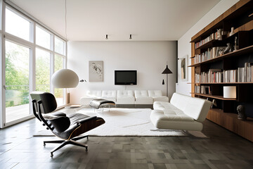 Classic style interior of living room in luxury house. AI generated