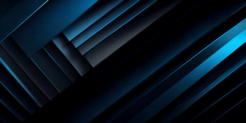 Obraz premium black blue gradient abstract background for design. Geometric shapes. squares, stripes, lines. Color gradient generative ai